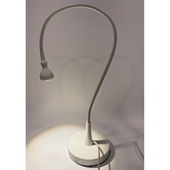 IKEA JANSJO White Flexible Articulating Goose Neck.Desk Work Lamp Warm LED Light - Picture 2 of 5